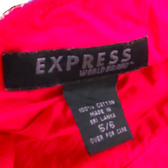 Express 5 6 Wrap Dress Red Floral Sundress Casual Summer Flower Juniors Women - Picture 6 of 10